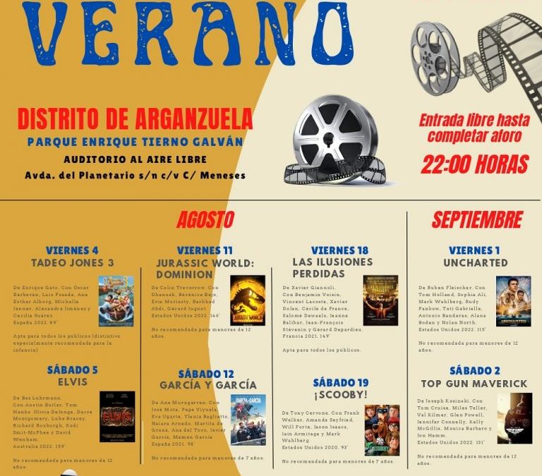 Cine de Verano Auditorio Tierno Galván 2023